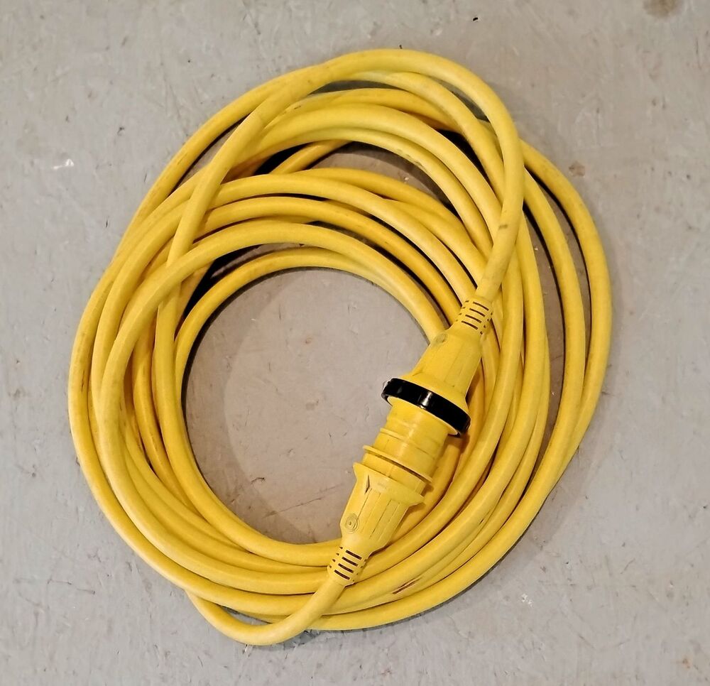 50' MARINCO 10/3 125V 30 Amp Marine Shore Power Cord Cable, Yellow. W/ Adapter